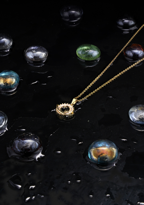 CP-131 Celestial-inspired necklace with a unique eye-shaped pendant