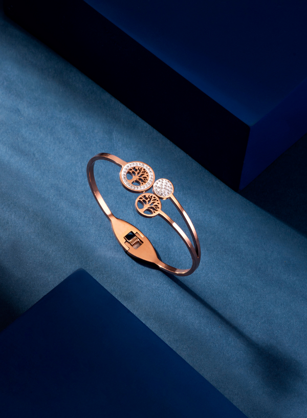 BR 123 Rose-Gold plated bracelet with a double band design