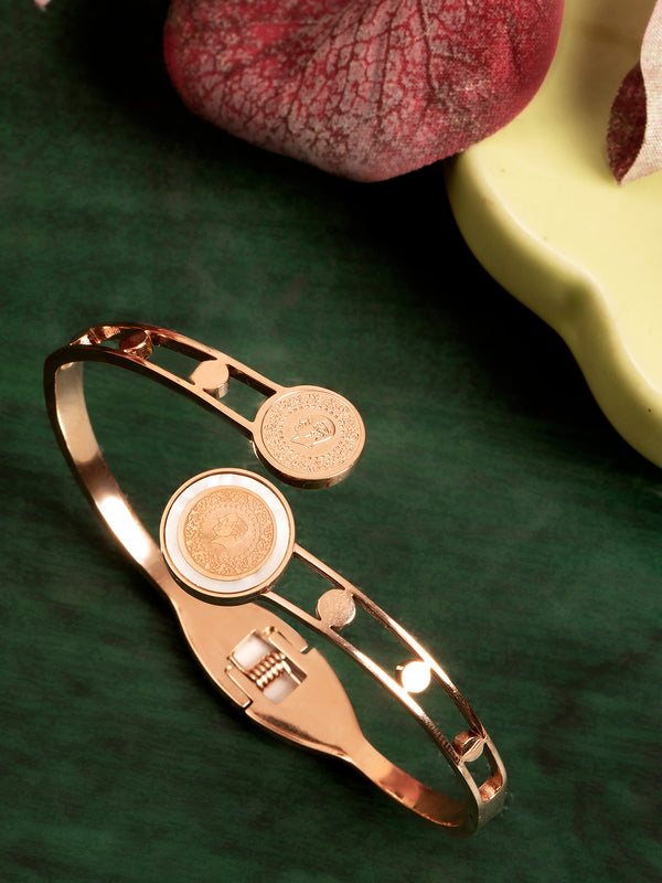 BR-124 Fashion Rose Gold and White Stone Charming Shaped Bracelet for Women Valentine Gift for Girls
