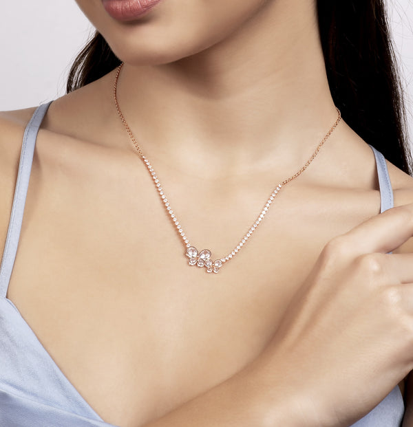 CP-118 Elegant Rose Gold-Toned Necklace