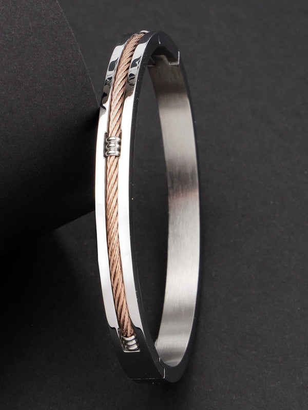 BR-110 Stainless Steel Zircon Silver-plated Bracelet